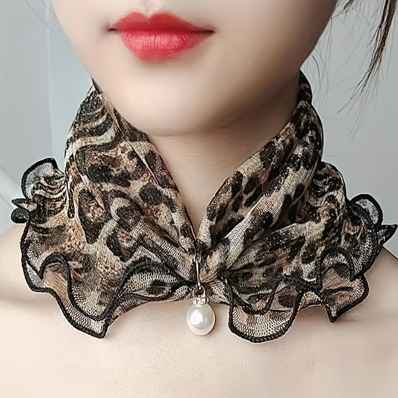 Summer Mesh Stretch Scarf Neck Warmer, Printed Detachable Versatile Scarf - Image 9