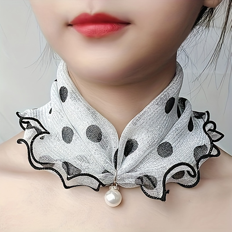 Summer Mesh Stretch Scarf Neck Warmer, Printed Detachable Versatile Scarf - Image 7