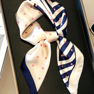 Women'S Jacquard Square Scarf - Double Neck Scarf, Shawl, Turban, Geometric Pattern with Polka Dot Decoration, Light And Breathable, Suitable for Casual And Formal Occasions, Headscarf, Outdoor, Elegant Fashion Additions, Soft Material Fabric